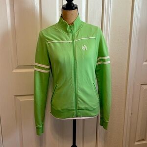 Roxy bright mint green cotton zipper front mock neck light sweater Girls XL TG